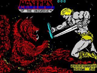 Masters of the Universe: Super Adventure title screen for ZX Spectrum